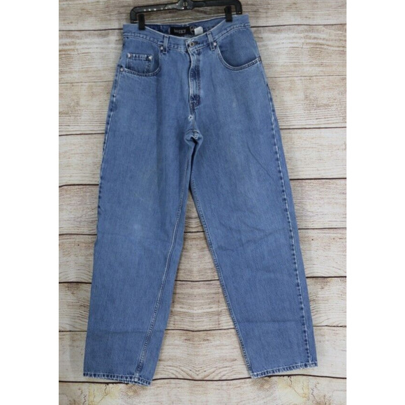 Y2K VINTAGE SilverTab Levis Baggy Wide Leg Mens Tag Size 34x36 Medium Wash Jeans - Picture 1 of 16